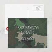 緑のCaMOOflage牛のコラージュ ポストカード (正面/裏面)