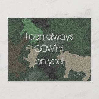 緑のCaMOOflage牛のコラージュ ポストカード