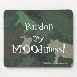 緑のCaMOOflage牛のコラージュ マウスパッド