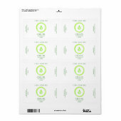 緑のCBD油ラベル ラベル (フルシート)