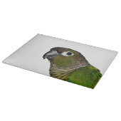 緑のCheeked Conure カッティングボード (角)
