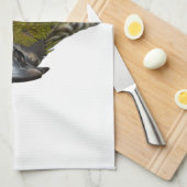 緑のCheeked Conure キッチンタオル (四つ折り)
