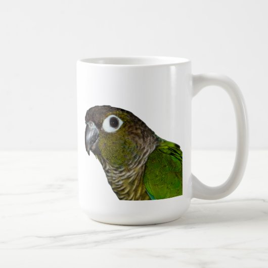 緑のCheeked Conure コーヒーマグカップ (右)