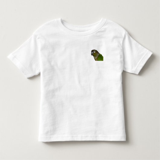 緑のCheeked Conure トドラーTシャツ (正面)