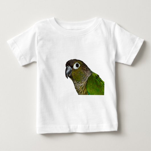 緑のCheeked Conure ベビーTシャツ (正面)