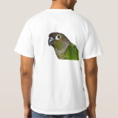 緑のCheeked Conure Tシャツ (裏面)