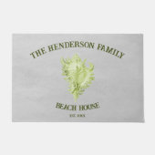 緑のConchシェル形式 ドアマット (正面)