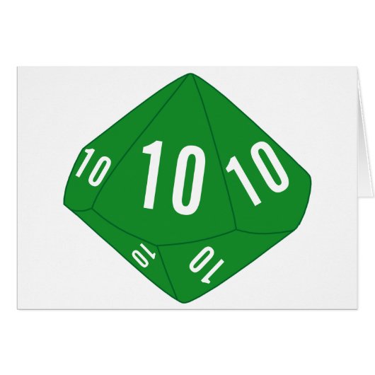 緑のD10テーブル番号カード (正面横)