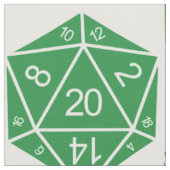 緑のD20サイコロファブリック ファブリック (クローズアップ)