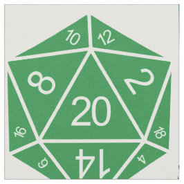 緑のD20サイコロファブリック ファブリック