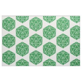 緑のD20サイコロファブリック ファブリック