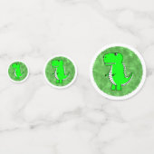 緑のDino水の色ベビーシャワー コンフェッティ (裏面)