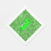 緑のDino水の色ベビーシャワー スタンダードランチョンナプキン (角)