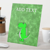 緑のDino水の色ベビーシャワー 台座サイン (インサイチュ)