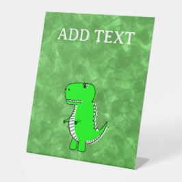 緑のDino水の色ベビーシャワー 台座サイン