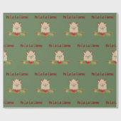 緑のFaのLaのLaのラマ ラッピングペーパー (フラット)