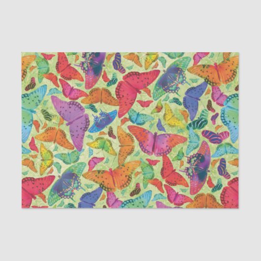 緑のFlutterbyの夏の蝶 薄葉紙 (正面)