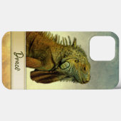 緑のIguanaパーソナライズ可能 Case-Mate iPhoneケース (裏面 (横))