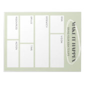 緑のMake it Planetアイディアマップ |プロジェクトプランナー ノートパッド (正面)