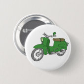 緑のMotorscooter "Schwalbe " 缶バッジ (正面&裏面)