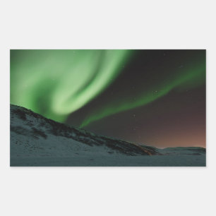 緑のNorthern LightsのオーロラBorealisノルウェー 長方形シール