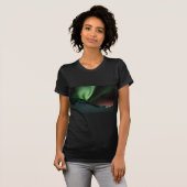 緑のNorthern LightsのオーロラBorealisノルウェー Tシャツ (正面フル)
