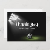 緑のPで感謝していするサッカーのボール ポストカード (正面/裏面)