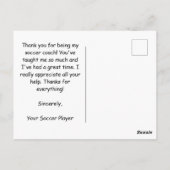 緑のPで感謝していするサッカーのボール ポストカード (裏面)