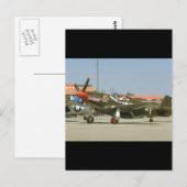 緑のP51マスタング離れ、Side_WWII飛行機 ポストカード (正面/裏面)