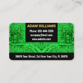 緑のPCB回路基板（電子工学エンジニア） 名刺 (裏面)
