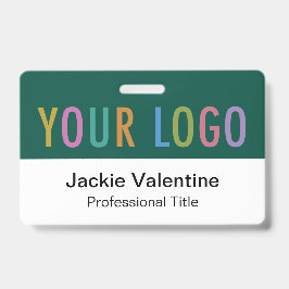 緑のPVC名バッジ水平ロゴスタッフIDラベル バッジ