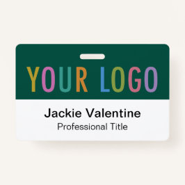 緑のPVC名バッジ水平ロゴスタッフIDラベル バッジ