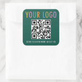 緑のQRコードステッカーカスタムビジネスロゴスクエア スクエアシール (バッグ)