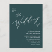 緑のQRコードモダンすべて結婚の インビテーションポストカード (正面)