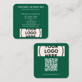 緑のQRコードロゴスクエアプロフェッショナルモダンエコ スクエア名刺 (正面/裏面)