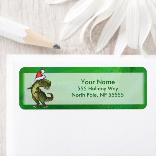 緑のSanta HatのTRex ラベル (インサイチュ)