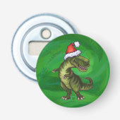 緑のSanta HatのTRex 栓抜き (正面)