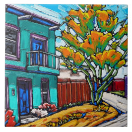 "緑のStreetcornerのチューソンのバリオ"のタイル タイル