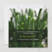 緑のSucculentsの草の写真のシンプルでモダンな結婚式 招待状 (裏面)