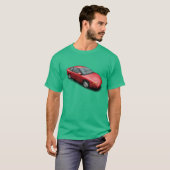 緑のTシャツの土星赤いSC2車 Tシャツ (正面フル)