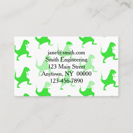 緑のtレックスパターン 名刺 (正面)