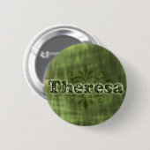 緑のTheresa 缶バッジ (正面&裏面)