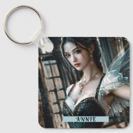 緑のTuと妖精の翼のバレエダンサー キーホルダー