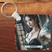 緑のTuと妖精の翼のバレエダンサー キーホルダー (正面)