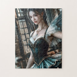 緑のTuと妖精の翼のバレエダンサー ジグソーパズル