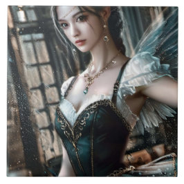 緑のTuと妖精の翼のバレエダンサー タイル