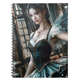 緑のTuと妖精の翼のバレエダンサー ノートブック