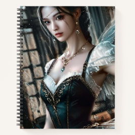 緑のTuと妖精の翼のバレエダンサー ノートブック