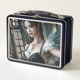 緑のTuと妖精の翼のバレエダンサー メタルランチボックス