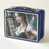 緑のTuと妖精の翼のバレエダンサー メタルランチボックス (裏面)